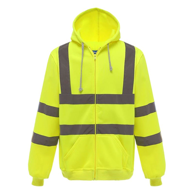 Внешняя торговля может быть напечатана и вышита светоотражающий свитер с капюшоном на молнии Открытый спортивный флис Светоотражающая одежда завод прямой теплый кардиган