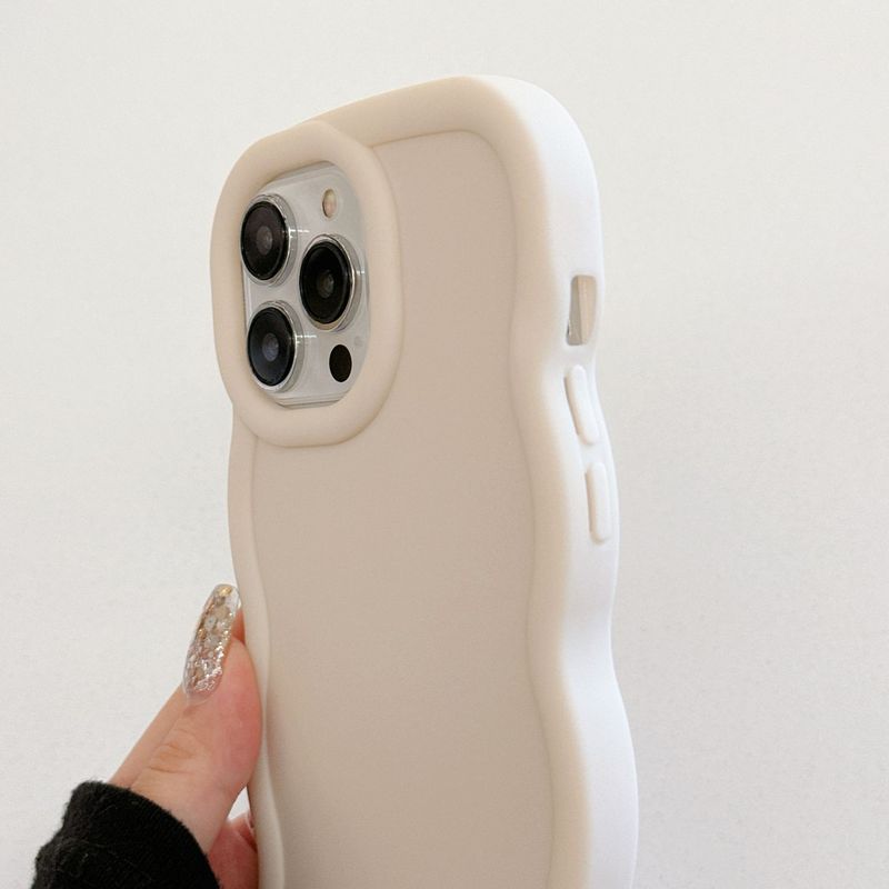 人気のiPhone17マカロン風スマホケース、Apple16対応、漫画風TPU素材、波型エッジDIY素材スマホカバー|undefined