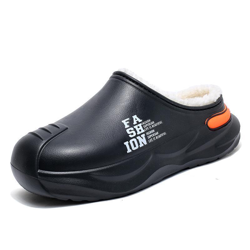 Invierno, zapatos de algodón de hombre de padre medio arrastrado, sensación de mierda, suela suave gruesa y veludo, calentamiento antideslizante, impermeable, antifrío, botas de nieve.