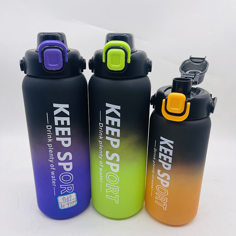 Weilong moda de alto valor nominal comercio exterior tazas de agua de color gradiente de gran capacidad tazas de paja de mujeres para hombres deportivos de acondicionamiento físico kettle