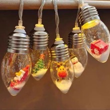 跨境新款圣诞节灯串圣诞老人LED灯串室内装饰雪人圣诞树灯泡灯