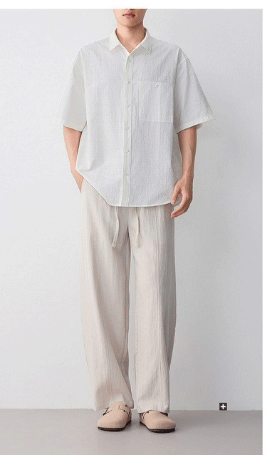 Áo sơ mi nam dài tay công sở chất liệu cotton phom thường — trắng chi tiết 13