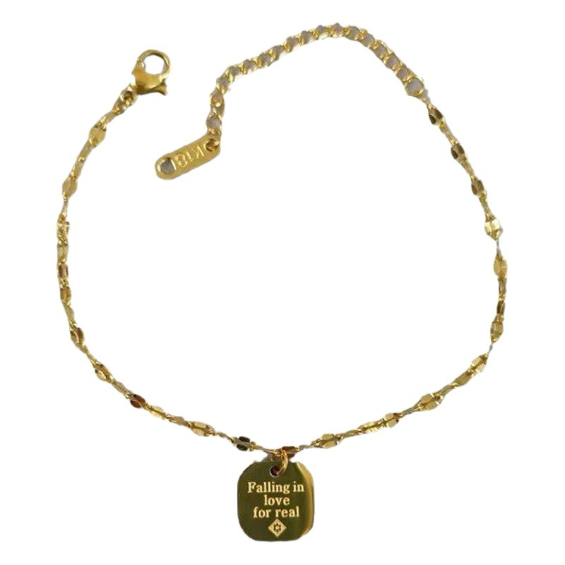 Estilo coreano retro pulsera de acero de titanio hembra ins estilo hip hop CD Smiley cara novias pareja pulsera Red pulsera de moda pulsera