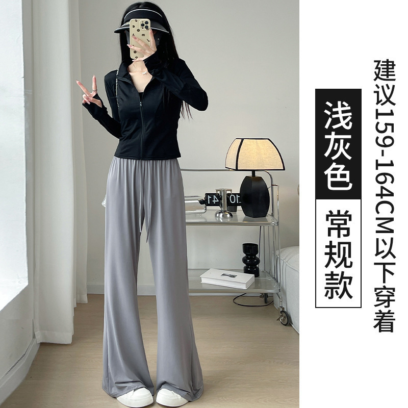 アイスシルク速乾性マイクロフレア日焼け止めと防蚊パンツ女性用新しい夏薄いスタイルハイウエストスポーツフレアパンツ|undefined