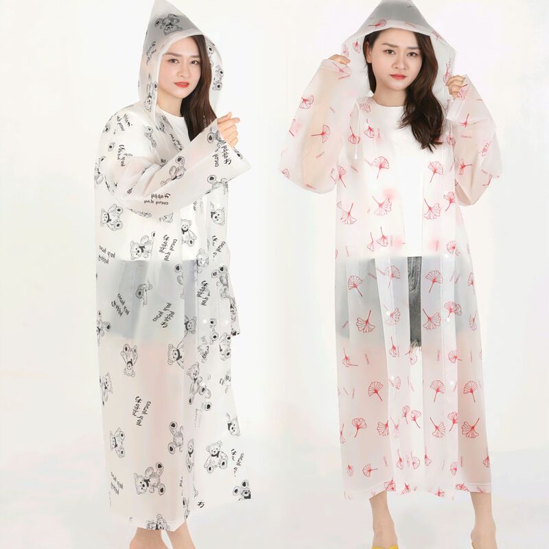 Hiking Full Printed Bear Raincoat Thickeneded Cycling Travel Fashion Eva Fashion Adult Poncho Rain Gear