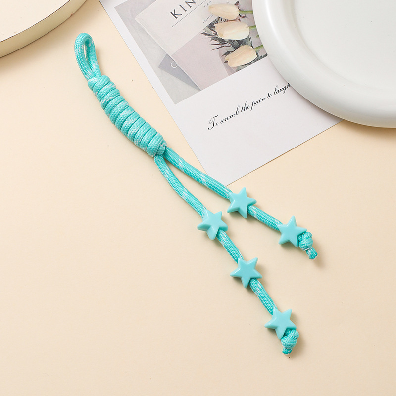 新しいファッションマルチカラー織りストラップ diy パーソナライズされたスターアクセサリーバッグ水カップペンダントストラップ製品卸売|undefined