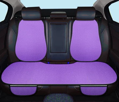 Seat cushion, seat cover: Car seat cushion four seasons universal - qt-ice-silk-roland-purple-with-hook-rear-backrest-cushion-2