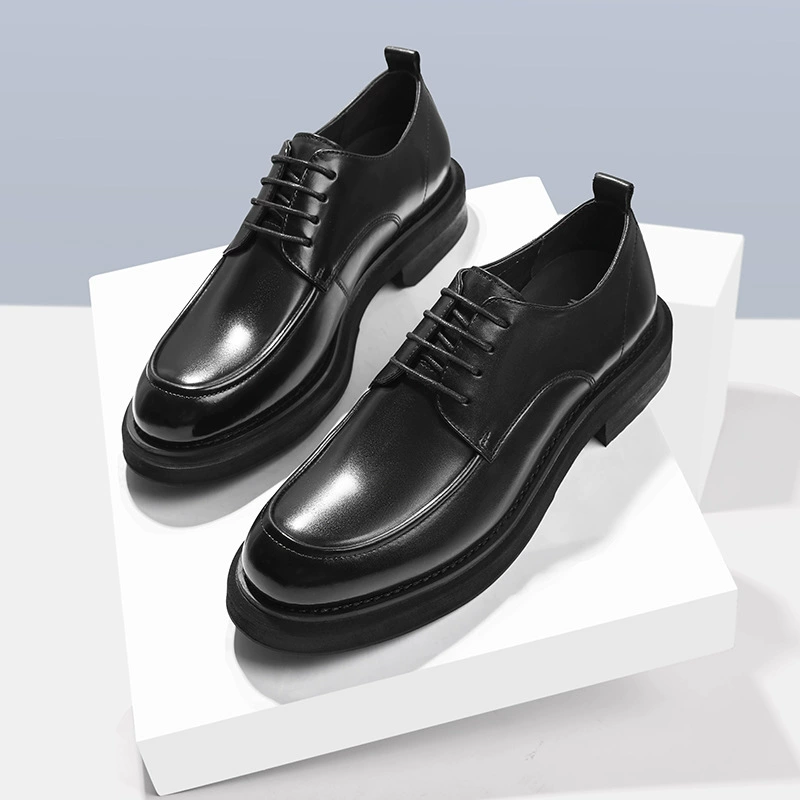 2024 новые мужские туфли из натуральной кожи, туфли из воловьей кожи первого слоя, мужские классические кожаные туфли, повседневные туфли с круглым носком и широким носком для мужчин, в наличии.