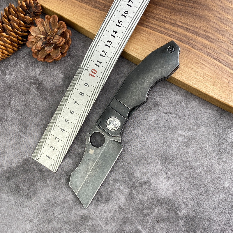 跨境蜘蛛野营求生钛柄工具S35VN钢随身携带钥匙扣EDC工具户外运动