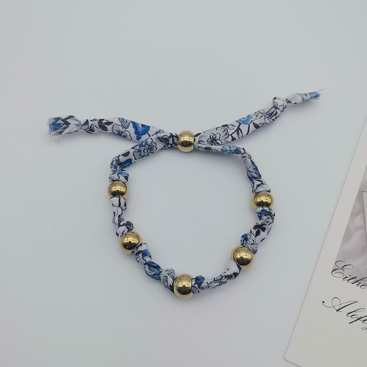 Impresión Flor Retro Bohemio Tela Acero Titanio Pulsera Venta Al Por Mayor display picture 3