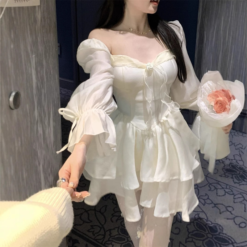 逃亡王女チュチュスカート、妖精小妖精スカート、優しい誕生日スカート、スリムチューブトップドレス、アプリコット|undefined