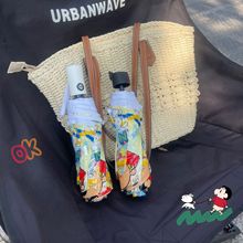 现货批发 透明雨伞全自动折叠学生小清新成人高颜值加厚长柄伞