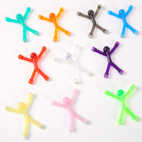 Export magnetic figurines soft rubber creative figurine hook refrigerator sticker magnetic toys climbing wall changeable magnet figurine 