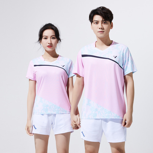 New style badminton suit sports set men and women short sleeve quick dry breathable training suit short skirt table tennis clothes printing 