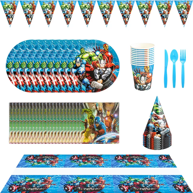 The Avengers, children's triangular set, mask, tableware, Birthday gift