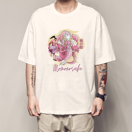 Men's Summer One Piece Print T-Shirt: Kozuki Oden Short-Sleeve Costume from Wano Country & Kaido Anime Merchandise