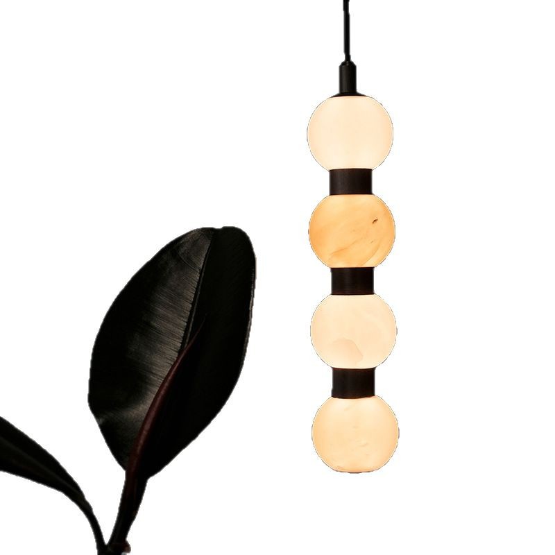 Lámpara de piedra creativa junto a la cama retro Araña nórdica Araña de dormitorio español Araña de araña Entrada de mármol Personalidad Cloud B & B