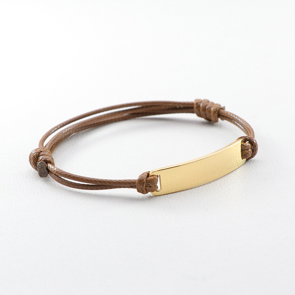 Wax rope Chain Material Woven Chain Chain Type 1 Piece Quantity Simple Style Geometric Customization Laser Engraving 304 Stainless Steel Rope Woven Chain String Bracelets Wholesale