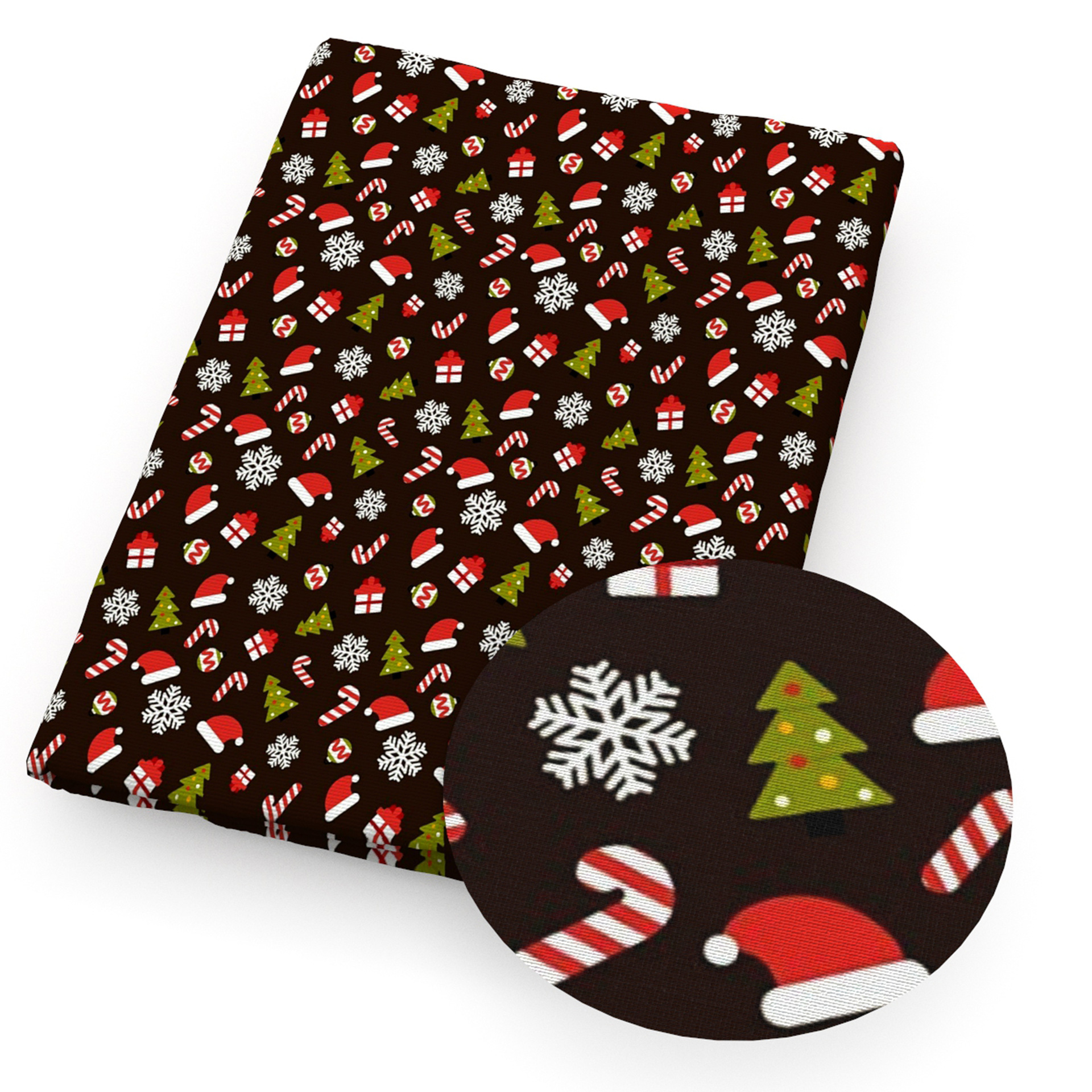 クリスマス雪花模様の薄いポリエステル綿や四面弾ニット生地のプリント生地手作りdiyシャツスカート服装生地