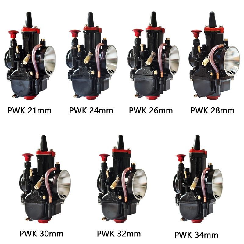 Maikuni Iron Box Motorcycle Pwk Carburetor 21 24 26 28 30 32 34mm Black and Red Painted Model