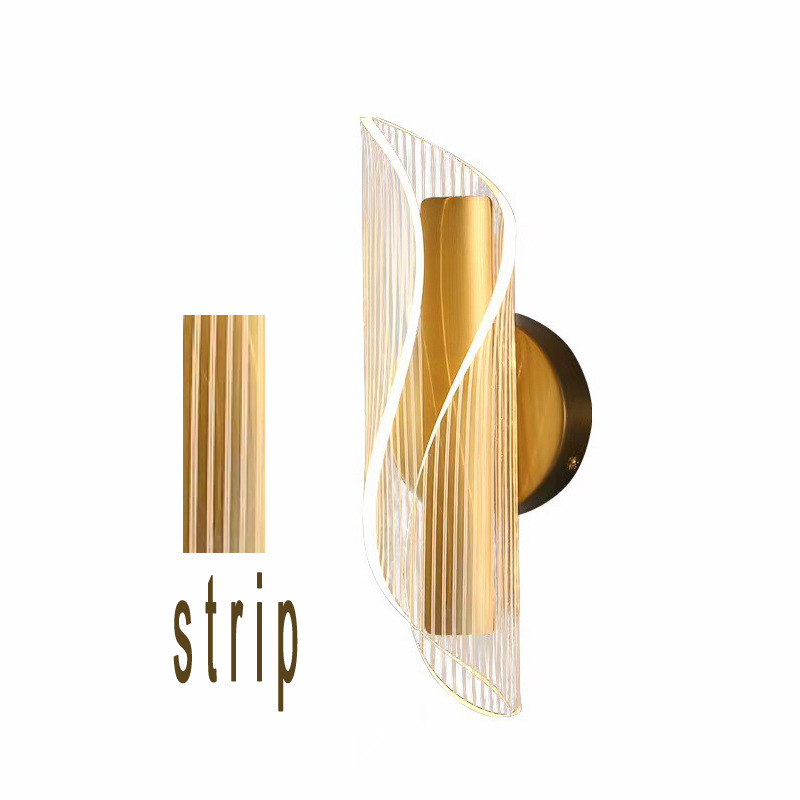 Lámpara de pared acrílica, streamer, fondo de sala de estar, lámpara de pared, estudio creativo, pasillo, escalera, lámpara de noche cálida