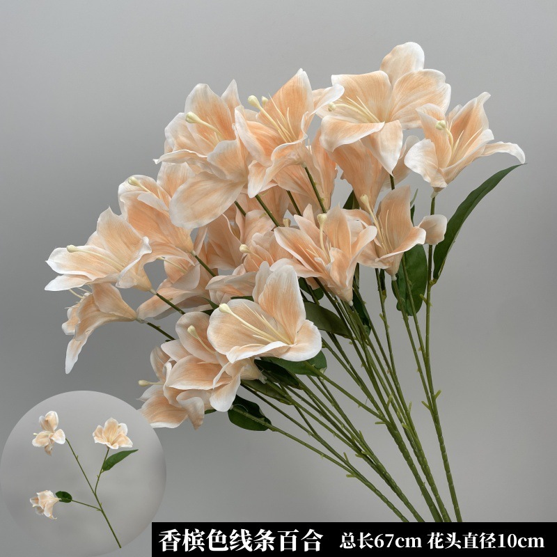 シャンパン色の結婚式の花の花の花の材料の結婚祝いの装飾の花の講堂の装飾の花のプラスチックの花の道は花の造花を導いています。|undefined