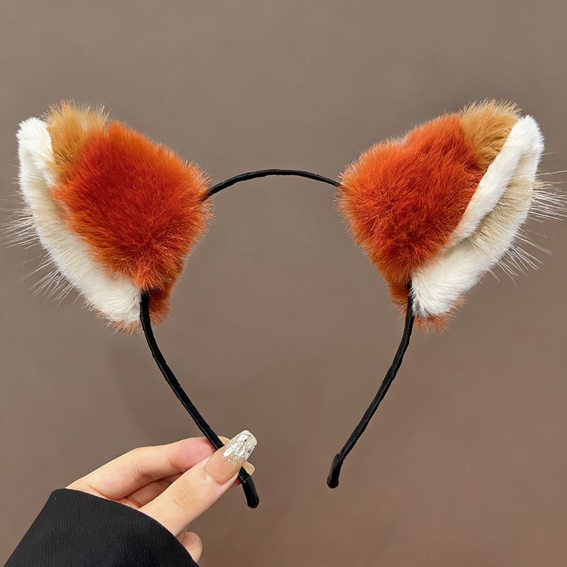 Fox Ears Headband Plush Cartoon Hair Accessory for Photos, Girl Hair Clip Headband, Zootopia Fresh and Sweet Style