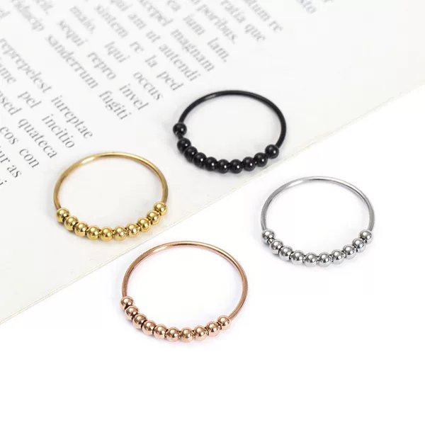 Cross-border new product: Amazon's new stress and anxiety relief ring, personalized and creative rotatable bead ring