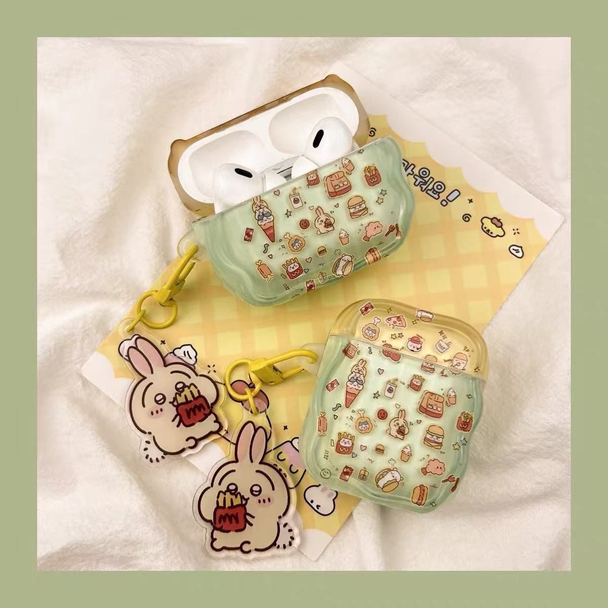 Snack Usagi AirPods 4 generación cubierta de auriculares bluetooth huaqiang norte 5 generación airpodspro3 cubierta de protección