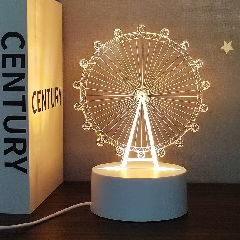 Creative three dimensional night light for bedroom, LED lantern for bed, energy-saving lamp, wholesale, 3D, eyes protection