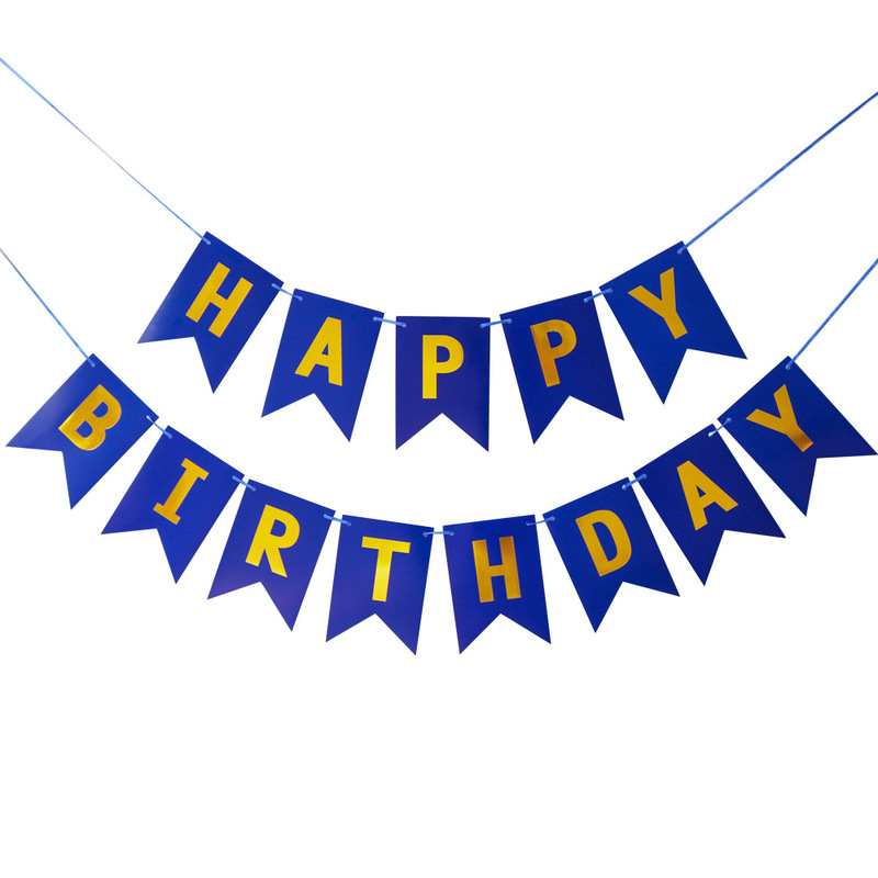 箔押し魚尾誕生日おめでとう旗happy birthdayパーティー装飾誕生日おめでとうバナー花|undefined