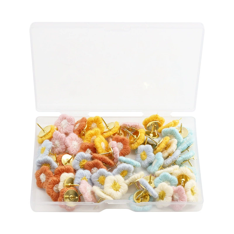 Креативная Милая Вышивка Цветы темного светлого цвета цветы I-Nail 60 пластиковая коробка металлическая плоская головка