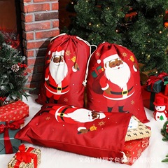クリスマスの大きいサイズの綿布のポケットのセットは大きいサイズの贈り物を入れることができます。