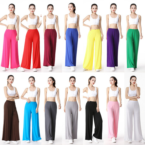 Relaxed yoga pants, wide-leg pants, casual sports pants, modal fitness pants, comfortable breathable sweat-absorbent sports pants for plus-size moms