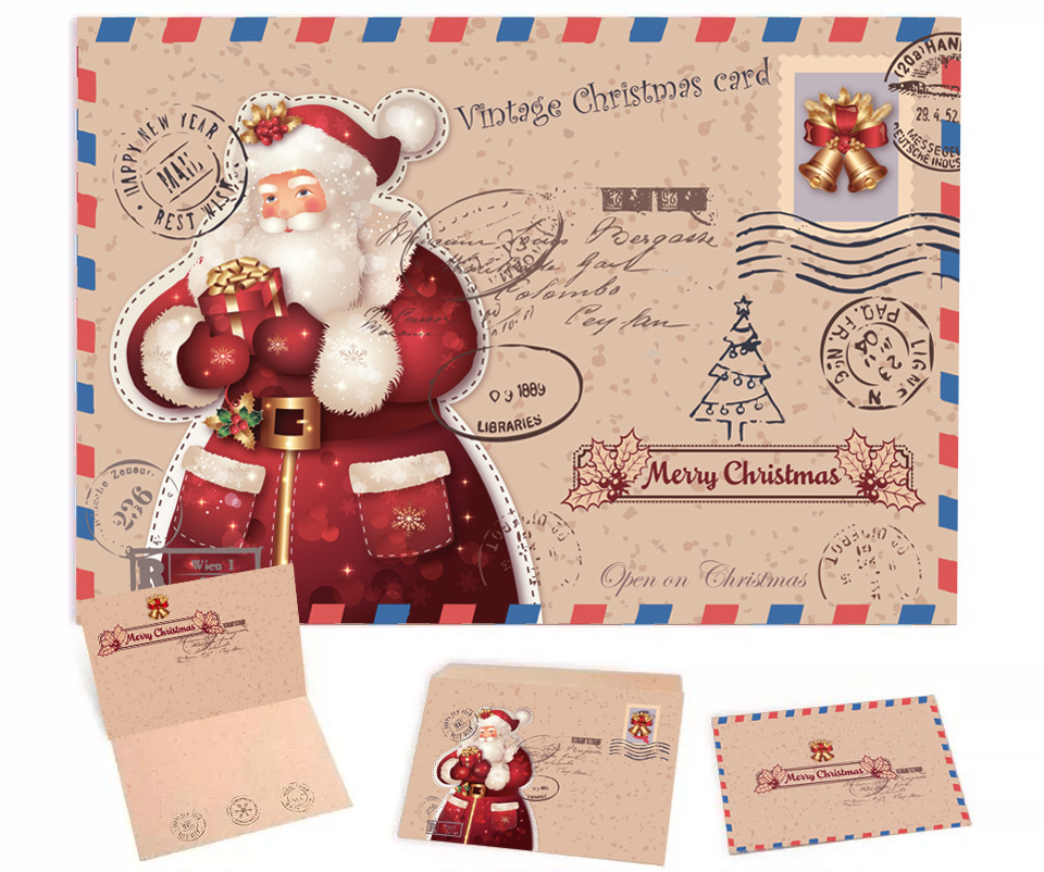 Christmas Cartoon Style Cartoon Paper Party Festival Card display picture 1