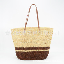 现货批发欧美无里布拉菲草编织度假沙滩包 可以提供样品 多种颜色