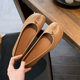 2024 Summer New Pig's Foot-toe Shoes Women's silver Pig's Foot Shoes Lazy Slip-on Flat Shallow Mouth Shoes