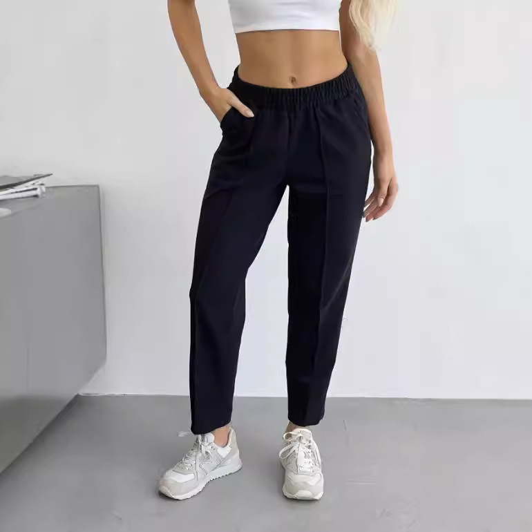 Amazon Ozon Cross-Border Women's Versatile Slim-Fit Sports Pants, Fitness Cropped Slim Jogging Trendy Casual Pants