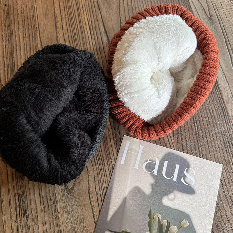 Fleece-Lined Knitted Women Winter Korean Style Versatile Simple Cycling Ear Protection Warm Thickened Ski Hat For Men_voghion.com