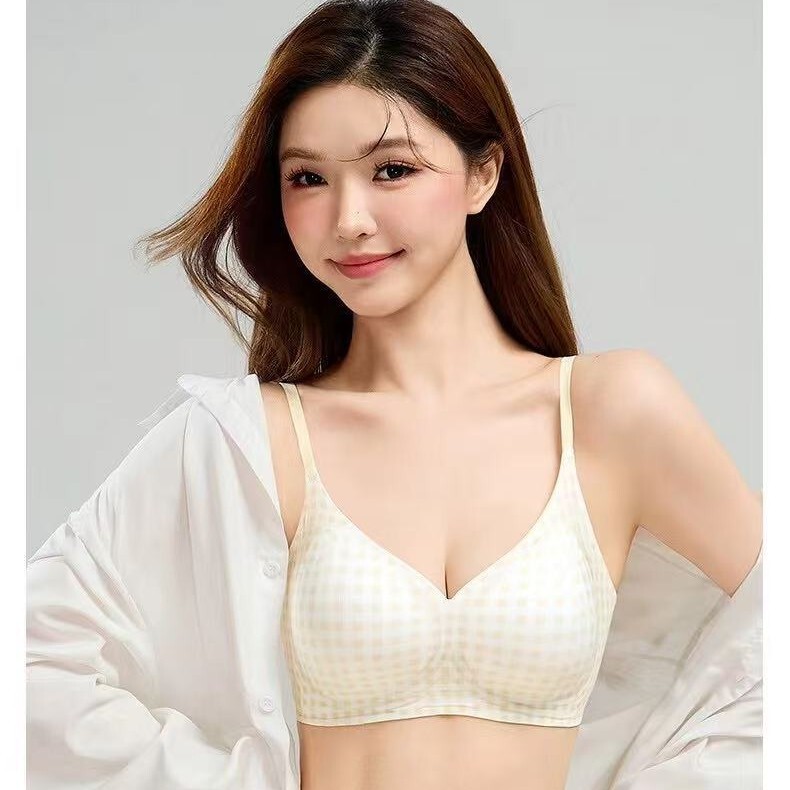 2025年新款夏季凉感薄款清新透气内衣女无痕聚拢防下垂美背文胸罩|undefined
