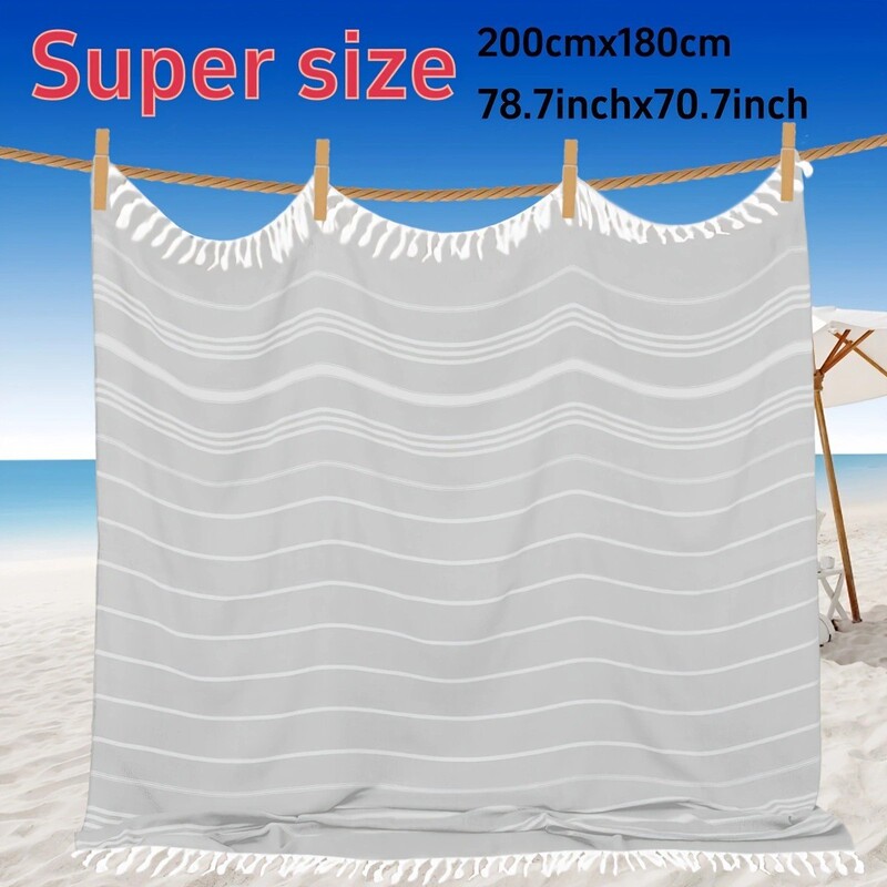 In-Stock Giant Turkish Beach Towel Blanket Extra Large Striped Bath Towel 180X180 Pure Cotton Material