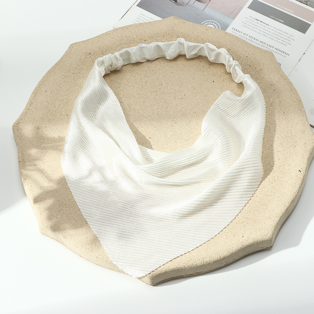 nouveau bandeau foulard triangle en mousseline de soie de couleur unie bandeau simple foulard bandeau lastiquepicture2