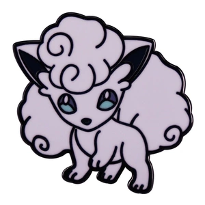 Anime game Pokémon white Vulpix brooch clothing hat pin badge accessory