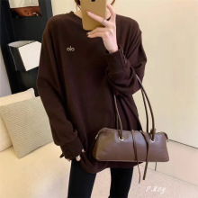 013 冬季新款女式中长款刺绣字母T恤纯色加厚德绒套头打底衫女潮