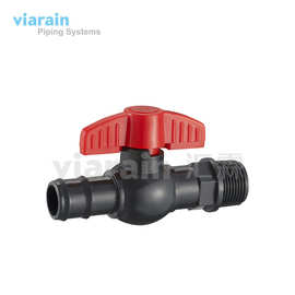 汇霖viarain23mm软管接口PVC塑料球阀 3/4''螺纹快开蝶形手柄阀门