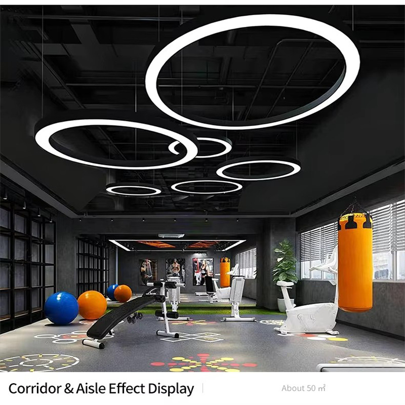 luxury ring led linear ceiling suspension lighting