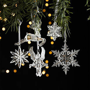 Acrylic Transparent Pendant Snowflake Elk Ins Photo Props Hanging Christmas Decorations Christmas Tree Decoration