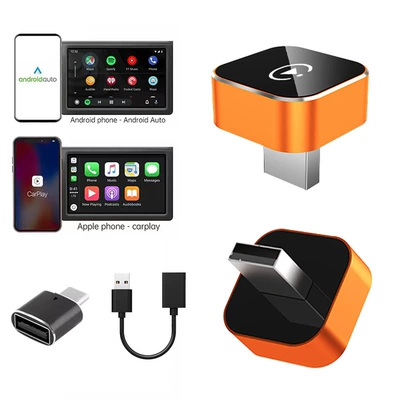 2026 Wireless Carplay Box Simsiz CarPlay və Android Auto - k20-international-version-neutral-orange-adapter-usb-adapter-cable