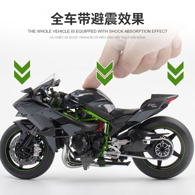1:9 gran Kawasaki H2R motocicleta modelo de simulación de aleación de motocicleta modelo niño Colección Regalo de Cumpleaños hecho a mano