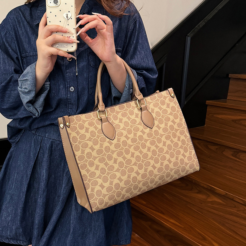 跨境外贸批发2025新款时尚女包大容量托特高级感手提单肩百搭女包|undefined
